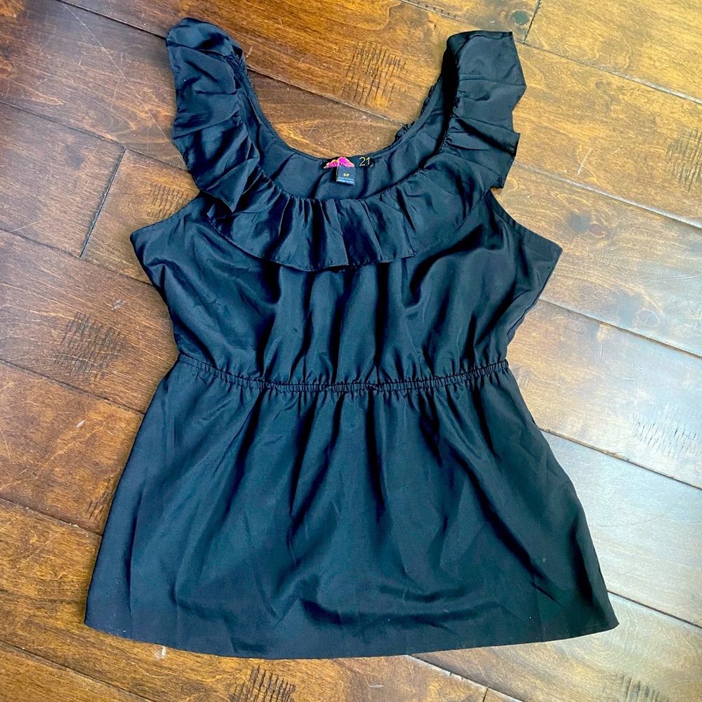 Forever 21 ruffled peplum tank